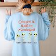 Montessori Creepin' It Real HALLOWEEN School Teacher Shirt Women's Sweatshirt Back Print Light Blue Montessori Creepin' It Real HALLOWEEN School Teacher Shirt Women's Sweatshirt Back Print Light Blue