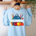 Ms Johnson Personalized Name Back To School Teacher For Men Women Kids Women's Sweatshirt Back Print Light Blue