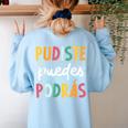 Multilingual Hispanic Heritage Spanish Teacher Maestra Women's Sweatshirt Back Print Light Blue Multilingual Hispanic Heritage Spanish Teacher Maestra Women's Sweatshirt Back Print Light Blue