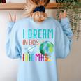 Multilingual Teacher In Dos Idiomas Linguist Language Women's Sweatshirt Back Print Light Blue