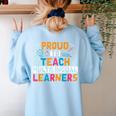 Multilingual Teacher Linguist Language ESL Teaching Women's Sweatshirt Back Print Light Blue