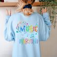 Music Is For Everyone Love For Music Teachers Women's Sweatshirt Back Print Light Blue Music Is For Everyone Love For Music Teachers Women's Sweatshirt Back Print Light Blue