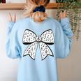 Music Notes Coquette Bow Music Teacher School Musician Band Women's Sweatshirt Back Print Light Blue Music Notes Coquette Bow Music Teacher School Musician Band Women's Sweatshirt Back Print Light Blue
