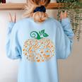 Music Notes Pumpkin Music Teacher Halloween Women's Sweatshirt Back Print Light Blue Music Notes Pumpkin Music Teacher Halloween Women's Sweatshirt Back Print Light Blue