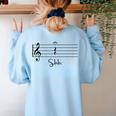 Music Notes Shirt Shh Quarter Fermata Teacher Women's Sweatshirt Back Print Light Blue Music Notes Shirt Shh Quarter Fermata Teacher Women's Sweatshirt Back Print Light Blue