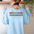 Music Teacher Hearts Music Teaching Women's Sweatshirt Back Print Light Blue