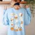 Music Teacher Orchestra Shirt Spooky Halloween Ghost Band Women's Sweatshirt Back Print Light Blue Music Teacher Orchestra Shirt Spooky Halloween Ghost Band Women's Sweatshirt Back Print Light Blue