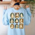 Music Teacher Orchestra Spooky Halloween Ghost Band Women's Sweatshirt Back Print Light Blue