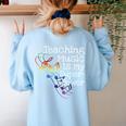 Music Teacher Women's Sweatshirt Back Print Light Blue Music Teacher Women's Sweatshirt Back Print Light Blue