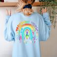 Musical Teacher Teaching Music Is My Jam Rainbow Tie Dye Women's Sweatshirt Back Print Light Blue Musical Teacher Teaching Music Is My Jam Rainbow Tie Dye Women's Sweatshirt Back Print Light Blue