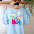 Nerdy Pythagoras Fighting Over C Squared Math Teacher Women's Sweatshirt Back Print Light Blue
