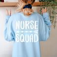 Nurse Squad Shirt Teacher Student Nursing Team For Men Women Girls Kids Women's Sweatshirt Back Print Light Blue Nurse Squad Shirt Teacher Student Nursing Team For Men Women Girls Kids Women's Sweatshirt Back Print Light Blue