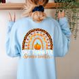 One Thankful Science Teacher Rainbow Boho Fall Thanksgiving Women's Sweatshirt Back Print Light Blue One Thankful Science Teacher Rainbow Boho Fall Thanksgiving Women's Sweatshirt Back Print Light Blue