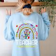 One Thankful Teacher Hispanic Heritage Month Countries Flags Women's Sweatshirt Back Print Light Blue One Thankful Teacher Hispanic Heritage Month Countries Flags Women's Sweatshirt Back Print Light Blue