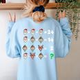 Order Of Operations Quiz Christmas Math Teacher Xmas Math Women's Sweatshirt Back Print Light Blue