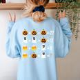 Order Of Operations Quiz Pumpkin Halloween Math Teacher Women's Sweatshirt Back Print Light Blue