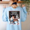 Overworked Underpaid Always Grading Teacher Women's Sweatshirt Back Print Light Blue Overworked Underpaid Always Grading Teacher Women's Sweatshirt Back Print Light Blue