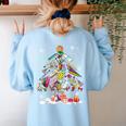 Paintbrush Christmas Tree Decor Xmas For Artist Art Teacher For Men Women Women's Sweatshirt Back Print Light Blue