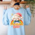 Pajama Day School Spirit Week Sleepy Cloud Teacher Student Women's Sweatshirt Back Print Light Blue Pajama Day School Spirit Week Sleepy Cloud Teacher Student Women's Sweatshirt Back Print Light Blue