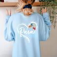 Para Heart Paraprofessional Teacher Paraeducator Women's Sweatshirt Back Print Light Blue