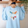 Para Heart Paraprofessional Teacher Paraeducator Women's Sweatshirt Back Print Light Blue Para Heart Paraprofessional Teacher Paraeducator Women's Sweatshirt Back Print Light Blue