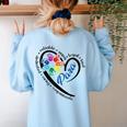 Para Heart Teacher Paraprofessional Paraeducator Men Women Women's Sweatshirt Back Print Light Blue Para Heart Teacher Paraprofessional Paraeducator Men Women Women's Sweatshirt Back Print Light Blue