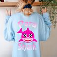 Para Shark Paraprofessional Female Teacher Women's Sweatshirt Back Print Light Blue Para Shark Paraprofessional Female Teacher Women's Sweatshirt Back Print Light Blue