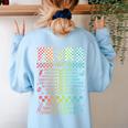 Para Tour Paraprofessional Squad Rock Teacher Back To School Women's Sweatshirt Back Print Light Blue Para Tour Paraprofessional Squad Rock Teacher Back To School Women's Sweatshirt Back Print Light Blue