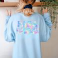 Paraprofessional Groovy Back To School Cute Teachers Women Women's Sweatshirt Back Print Light Blue