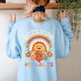 Paraprofessional Para Life Sun Flower Teacher Back To School Women's Sweatshirt Back Print Light Blue