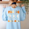 Pas De Boo-Rée Ghost Ballet Dancer Halloween Dance Teacher Women's Sweatshirt Back Print Light Blue Pas De Boo-Rée Ghost Ballet Dancer Halloween Dance Teacher Women's Sweatshirt Back Print Light Blue