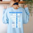 PE Physical Education Teacher For PE Teacher Women's Sweatshirt Back Print Light Blue PE Physical Education Teacher For PE Teacher Women's Sweatshirt Back Print Light Blue