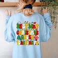PE Teacher Christmas Holiday Women's Sweatshirt Back Print Light Blue
