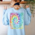 PE Teacher Phys Ed Tie Dye Physical Education Appreciation Women's Sweatshirt Back Print Light Blue