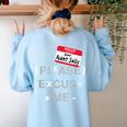 PEMDAS Math Teacher Halloween Costume Women's Sweatshirt Back Print Light Blue
