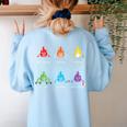 Periodic Elements Chemistry Lovers Science Teacher Women's Sweatshirt Back Print Light Blue