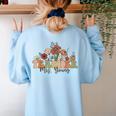 Personalized Name Teacher Mrs Young Back To School Custom Women's Sweatshirt Back Print Light Blue