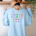Phonics Reading Teacher Science Of Reading Literacy Coach Women's Sweatshirt Back Print Light Blue