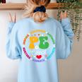 Physical Education PE Instructor Coach Teacher Gym Women's Sweatshirt Back Print Light Blue Physical Education PE Instructor Coach Teacher Gym Women's Sweatshirt Back Print Light Blue
