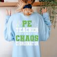 Physical Education PE Teacher School Women's Sweatshirt Back Print Light Blue Physical Education PE Teacher School Women's Sweatshirt Back Print Light Blue