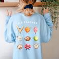 Physical Education Teacher PE Teacher Specials Back School Women's Sweatshirt Back Print Light Blue