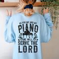 Piano Teacher Pianist Women's Sweatshirt Back Print Light Blue Piano Teacher Pianist Women's Sweatshirt Back Print Light Blue