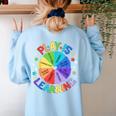 Play Is Learning Teacher Kindergarten For Men Women Kids Women's Sweatshirt Back Print Light Blue Play Is Learning Teacher Kindergarten For Men Women Kids Women's Sweatshirt Back Print Light Blue