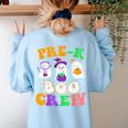 Pre-K Boo Crew Cute Ghost Halloween Costume Teacher Student For Men Women Kids Women's Sweatshirt Back Print Light Blue Pre-K Boo Crew Cute Ghost Halloween Costume Teacher Student For Men Women Kids Women's Sweatshirt Back Print Light Blue
