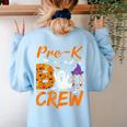 Pre K Boo Crew Teacher Student Halloween Pre Kindergarten Women's Sweatshirt Back Print Light Blue Pre K Boo Crew Teacher Student Halloween Pre Kindergarten Women's Sweatshirt Back Print Light Blue
