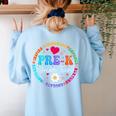 Pre K Dream Team Back To School Boys First Day Teacher Women's Sweatshirt Back Print Light Blue Pre K Dream Team Back To School Boys First Day Teacher Women's Sweatshirt Back Print Light Blue
