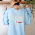 Pre-K Squad Adventure Camping Preschool Teacher Boy Girl Kid Women's Sweatshirt Back Print Light Blue