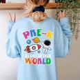 Pre-K Student Teacher Astronaut Space Back To School Women's Sweatshirt Back Print Light Blue
