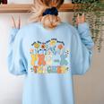 Pre-k Teacher Appreciation Teaching Wildflowers Women's Sweatshirt Back Print Light Blue Pre-k Teacher Appreciation Teaching Wildflowers Women's Sweatshirt Back Print Light Blue