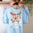 Pre-k Teacher Squad Reindeer Teacher Christmas Women's Sweatshirt Back Print Light Blue Pre-k Teacher Squad Reindeer Teacher Christmas Women's Sweatshirt Back Print Light Blue